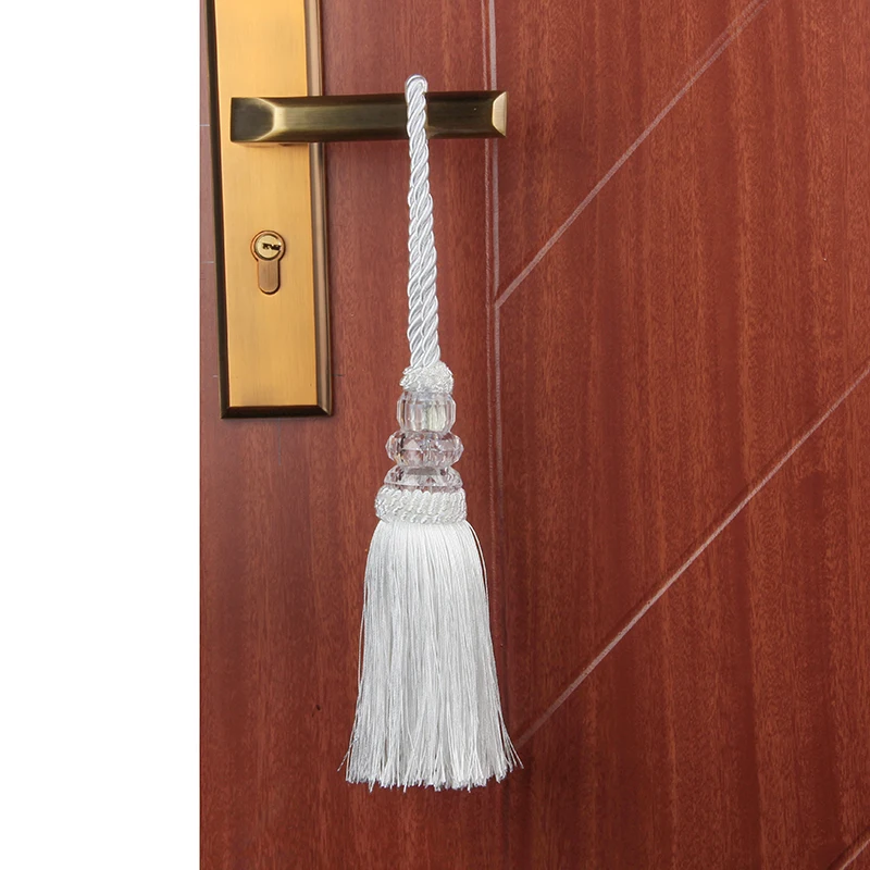 1Pc Crystal Beaded Tassels Fringe Silk Tassel Trim Garment Decoration Hanging Rope Key Tassel for DIY Curtain Accessories