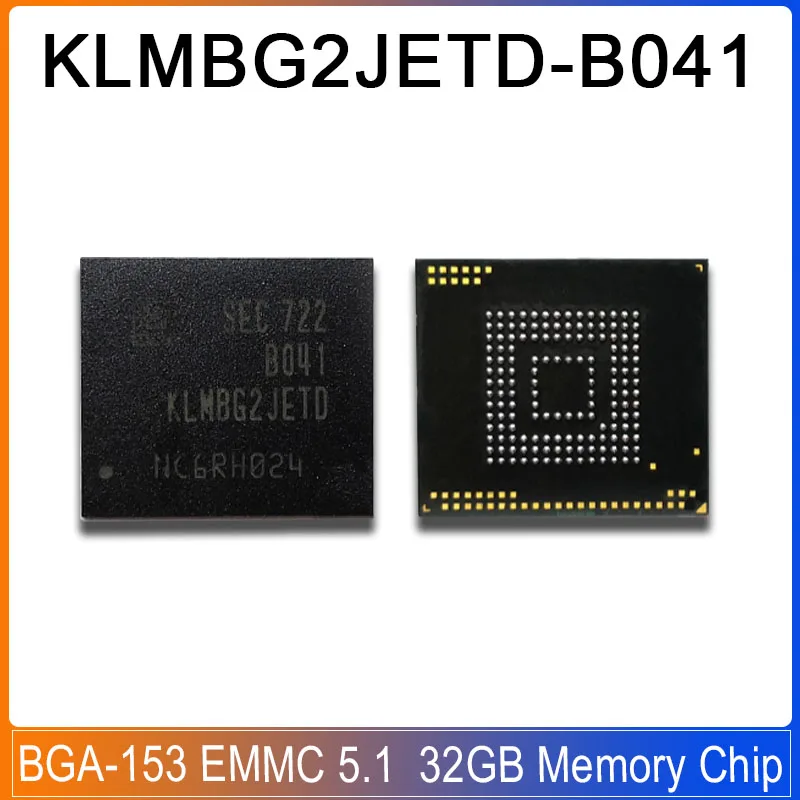 

1/5PCS KLMBG2JETD-B041 BGA-153 KLMBG2JETD BGA KLMBG 2JETD EMMC 5.1 32GB Memory ACG4JETD chip