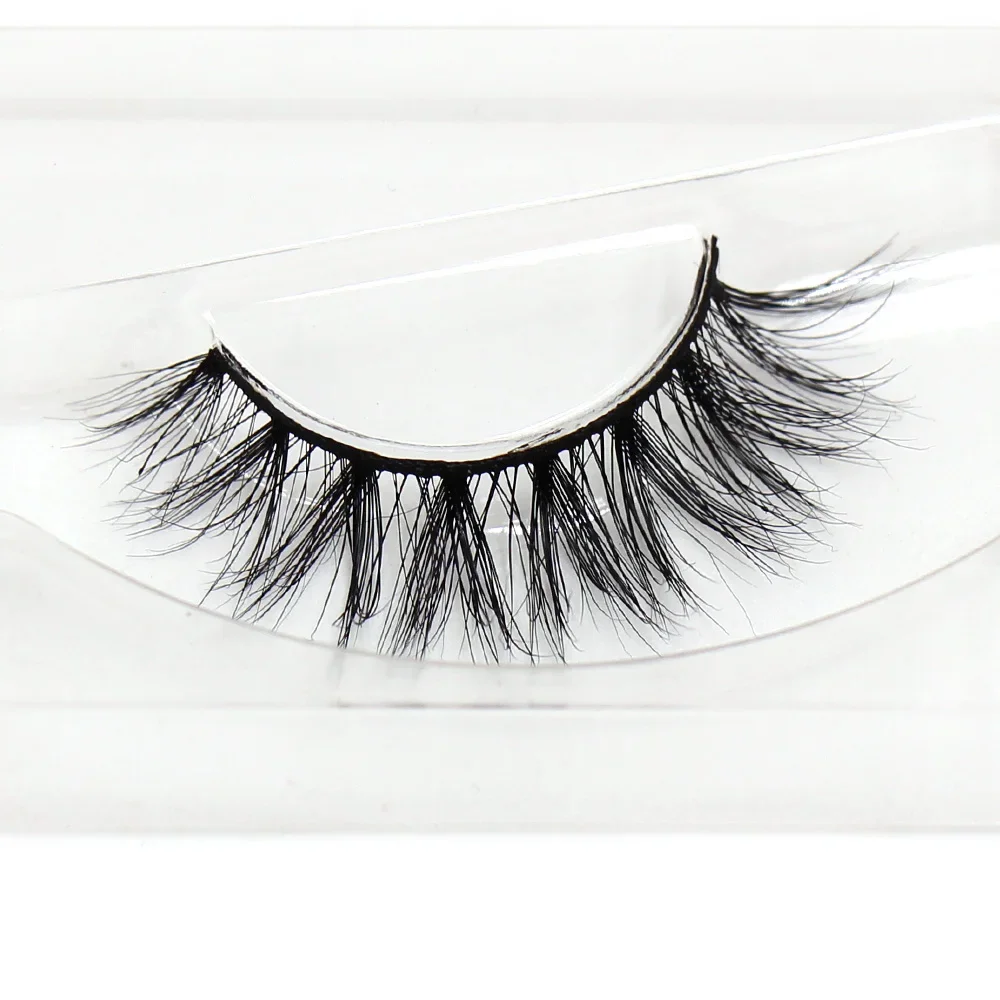 LEHUAMAO Natural Mink Fur Strip Lashes Fluffy Lightweight False Eyelashes Extensions Party Night Makeup Easy To Wear A13