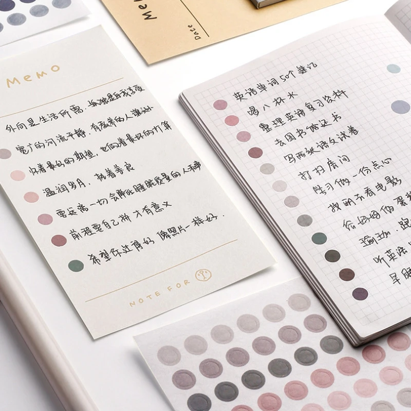 50Sheets Mini Morandi Color Dot Washi Paper Sticker Girl Scrapbook Journal Decoration Notebook Planner Calendar Marking Sticker