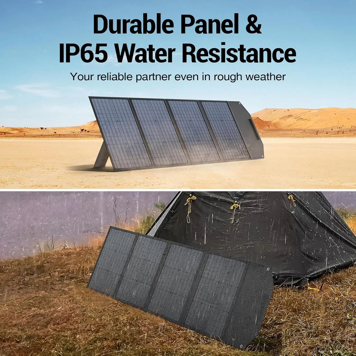 120W Portable Solar Panel with USB/Type-C/DC Outputs, Foldable & Waterproof for Camping Power Supply