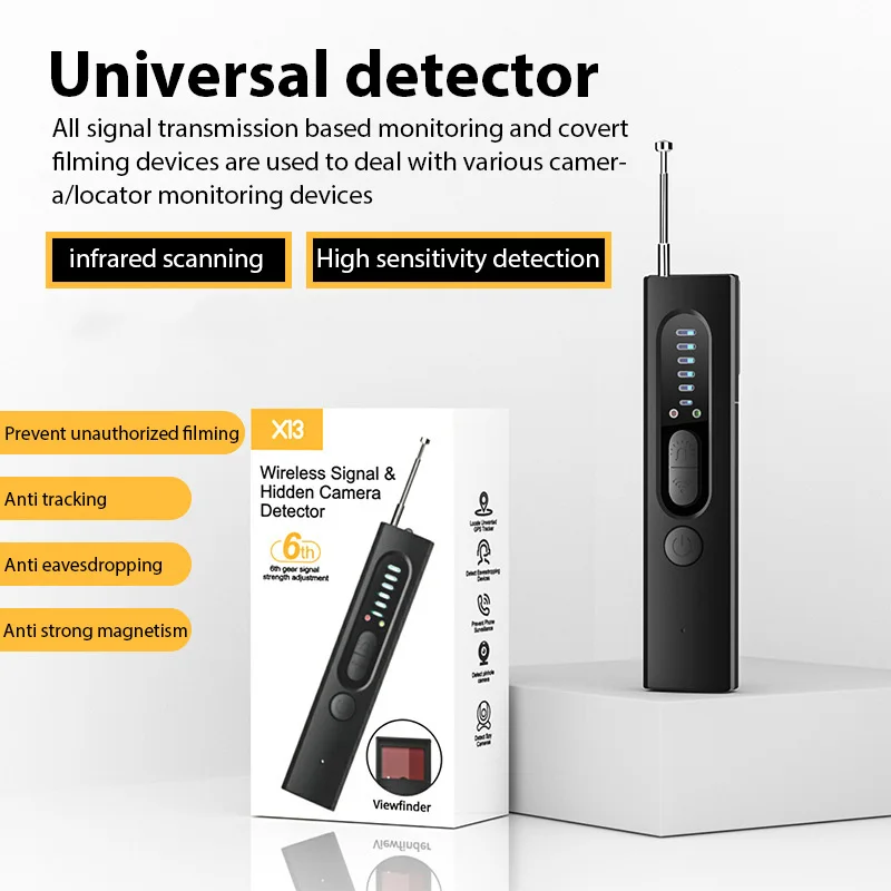 

Hidden Camera Detector Anti-Spy Car GPS Tracker Listening Device Bug RF Wireless All Signal Scanner Gadget Security Protection