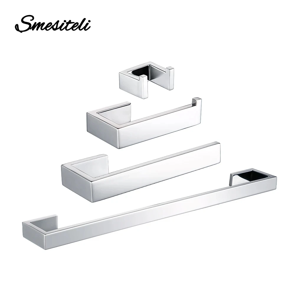 Bathroom Accessories Kit Toilet Paper Holder Bath Hardware Sets Towel Hooks Bar Polished Stainless Steel Bedroom Wall Mount WC