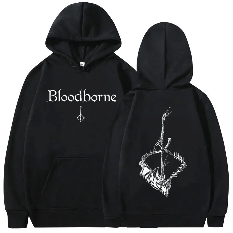 Hot Sale New Game Bloodborne Graphic Hoodie Vintage Horror Hunter Merch Sweatshirt Men Women Clothing Casual Oversized Tracksuit