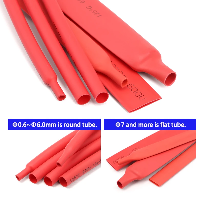 5 m, 2:1 Schrumpfschlauch, Durchmesser 0,6 mm ~ 50 mm, wasserdicht, zum Selbermachen, zum Ummanteln von Drähten und Kabeln, Reparatur ohne Kleber, Polyolefin-Schlauch