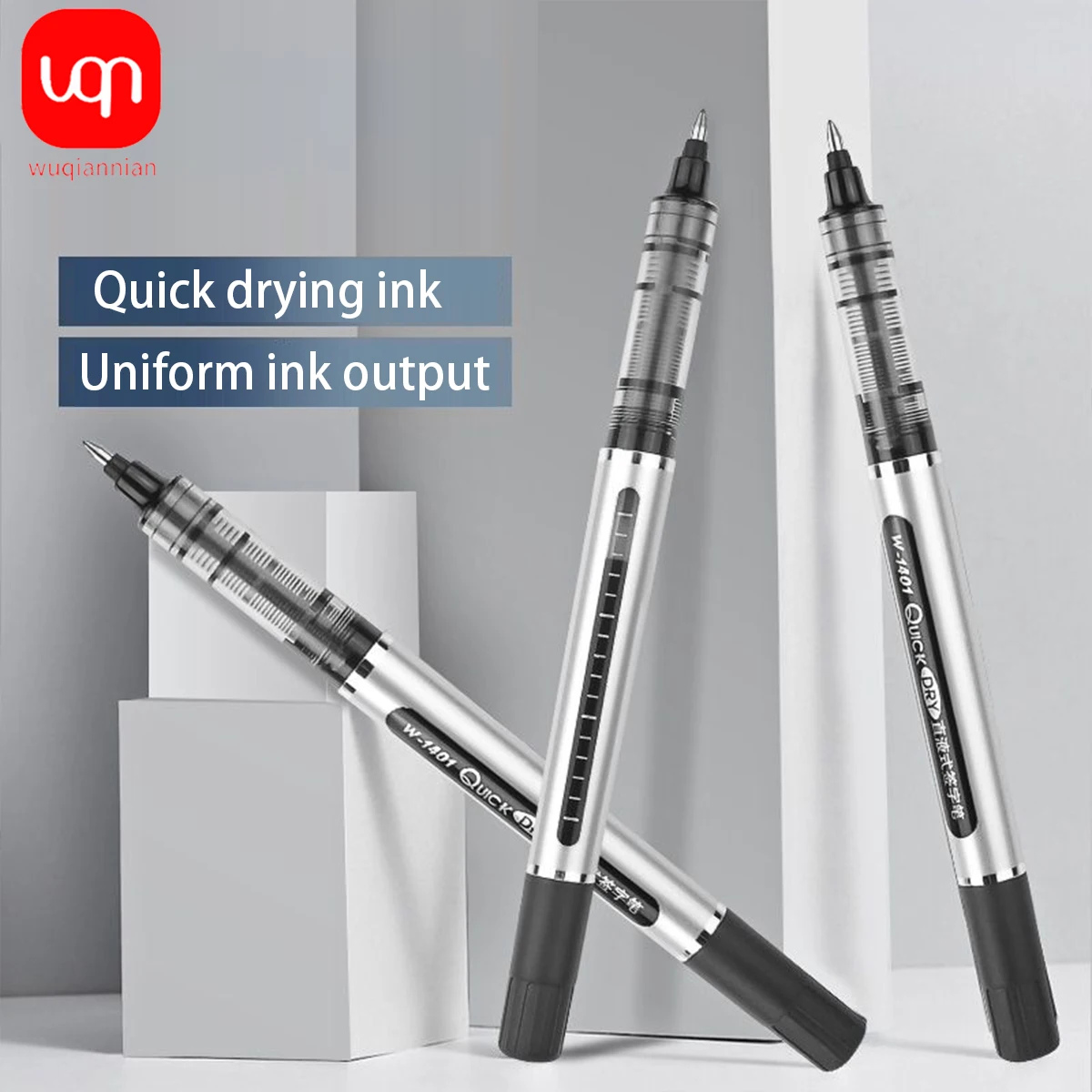 WQN-3/6/12PCS Rollerball Pens Straight Liquid Signature Pen Ink Quick Drying Gel Pen Writing To School Office