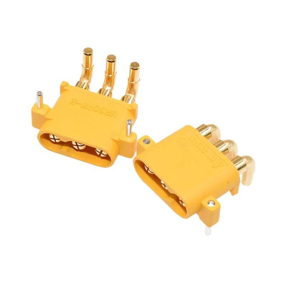 

5PCS MR30PW-M/F Battery Charging Connector DC500V 15A Gold-plating 3Pin Horizontal Curved Foot Male/Female Power Charging Plug