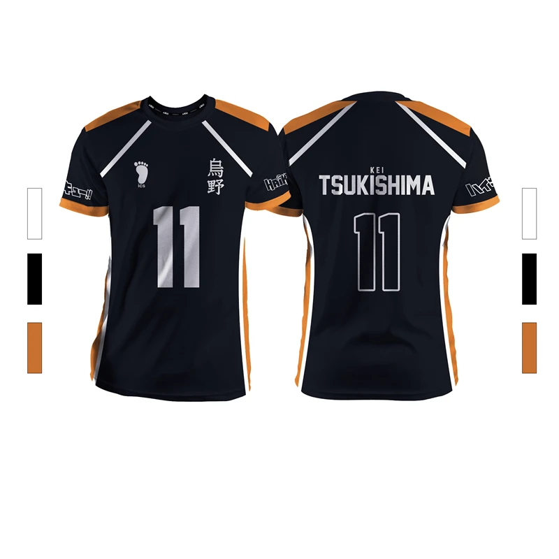 Balck Summer New Men's Sports Fashion Casual Comfortable Breathable Volleyball Anime Unisex Short Sleeve Round Neck T-Shirt Tops image 2