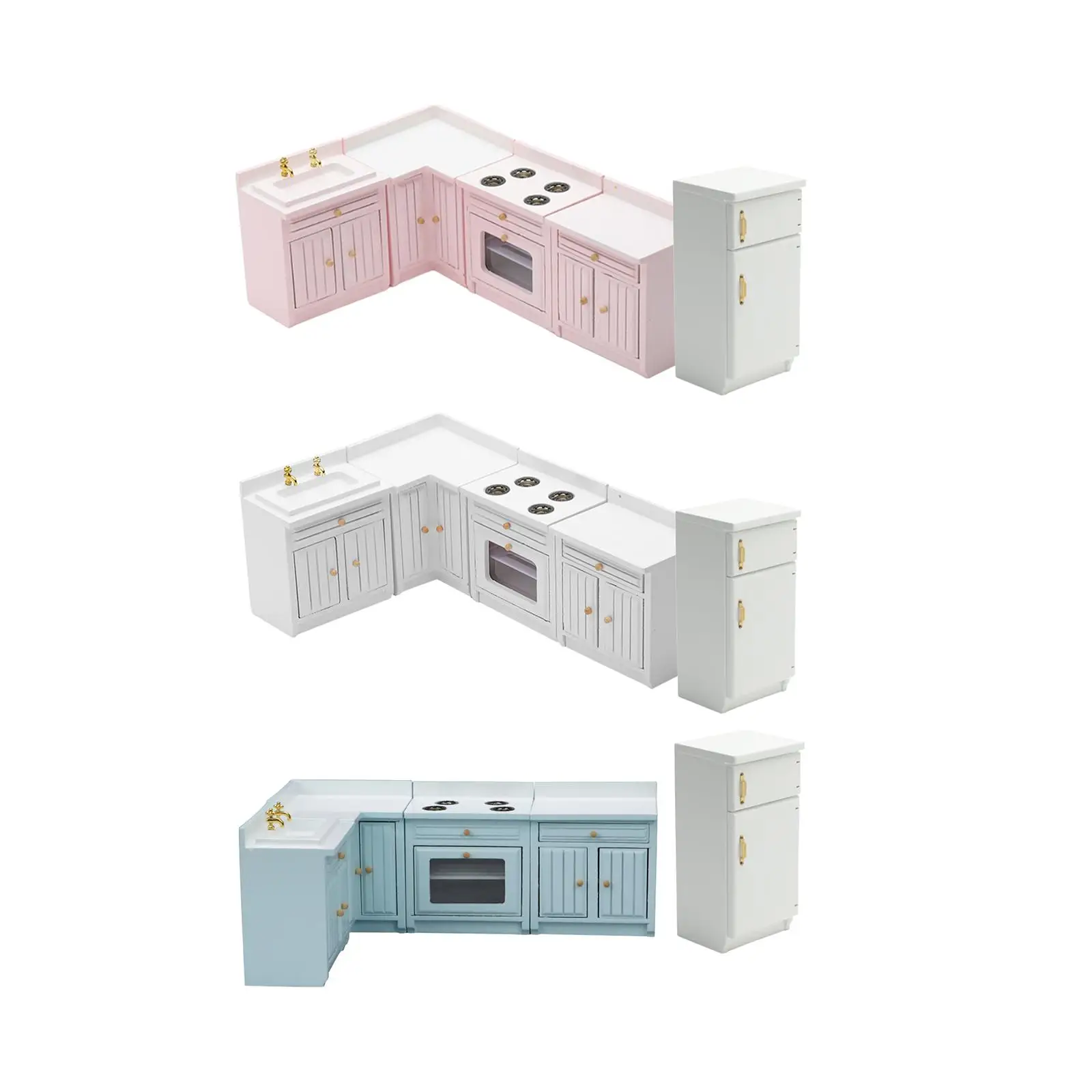 1/12 poppenhuis mini-meubel keukenset keukenspeelset voor 3+ jaar oud