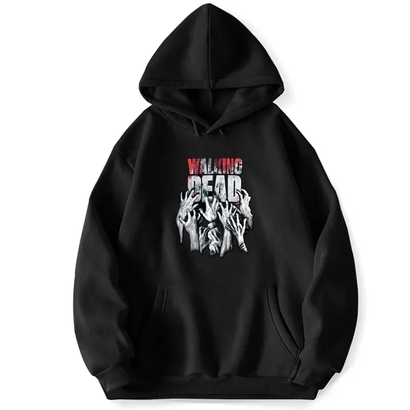 Halloween The Walking Dead Men's Hoodie Men's and Women's Fashion Simple Long sleeved Pullover Street Trend Large Sweatshirt