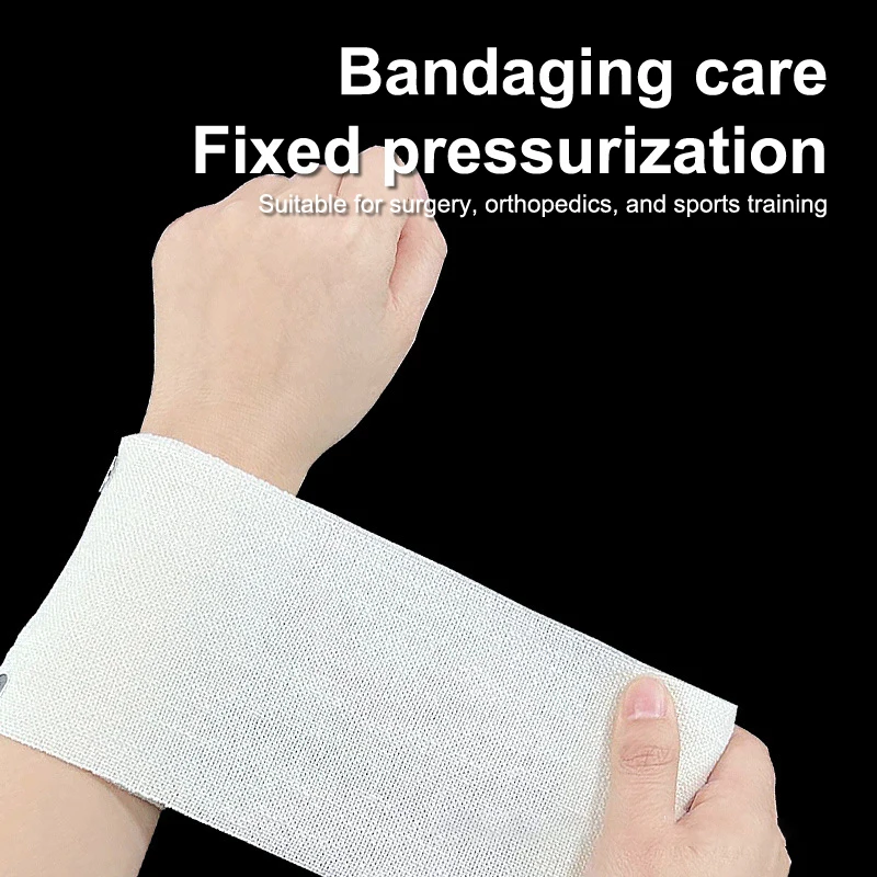 Elastische Kompressionsbandage mit Haken Sportunterstützungstape Knöchel Handgelenk Arm Bein Wickelband Erste-Hilfe-Wundversorgung Bandage – Detail 4