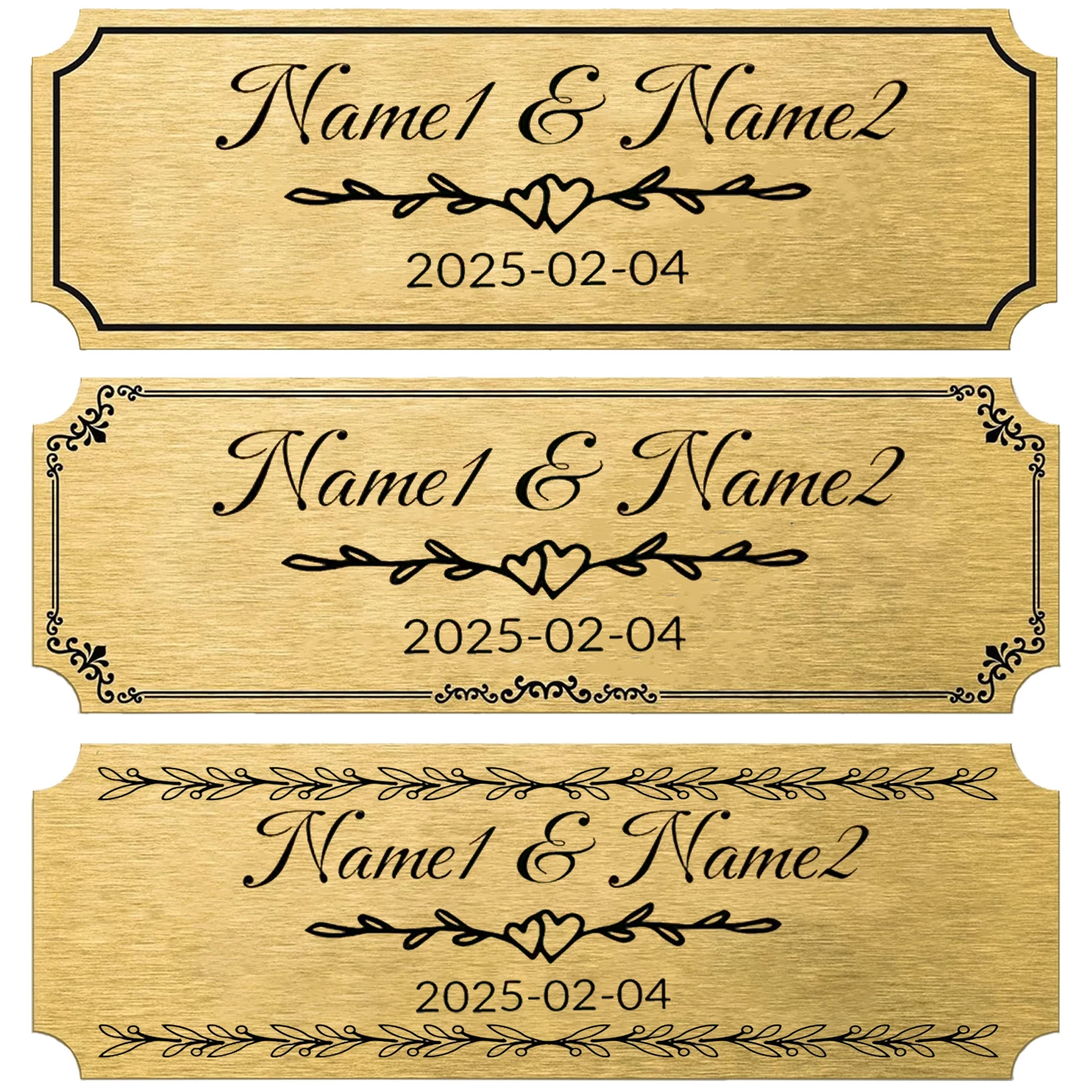 Personalized Solid Brass Engraved Name Plate Memorial Plaque 3