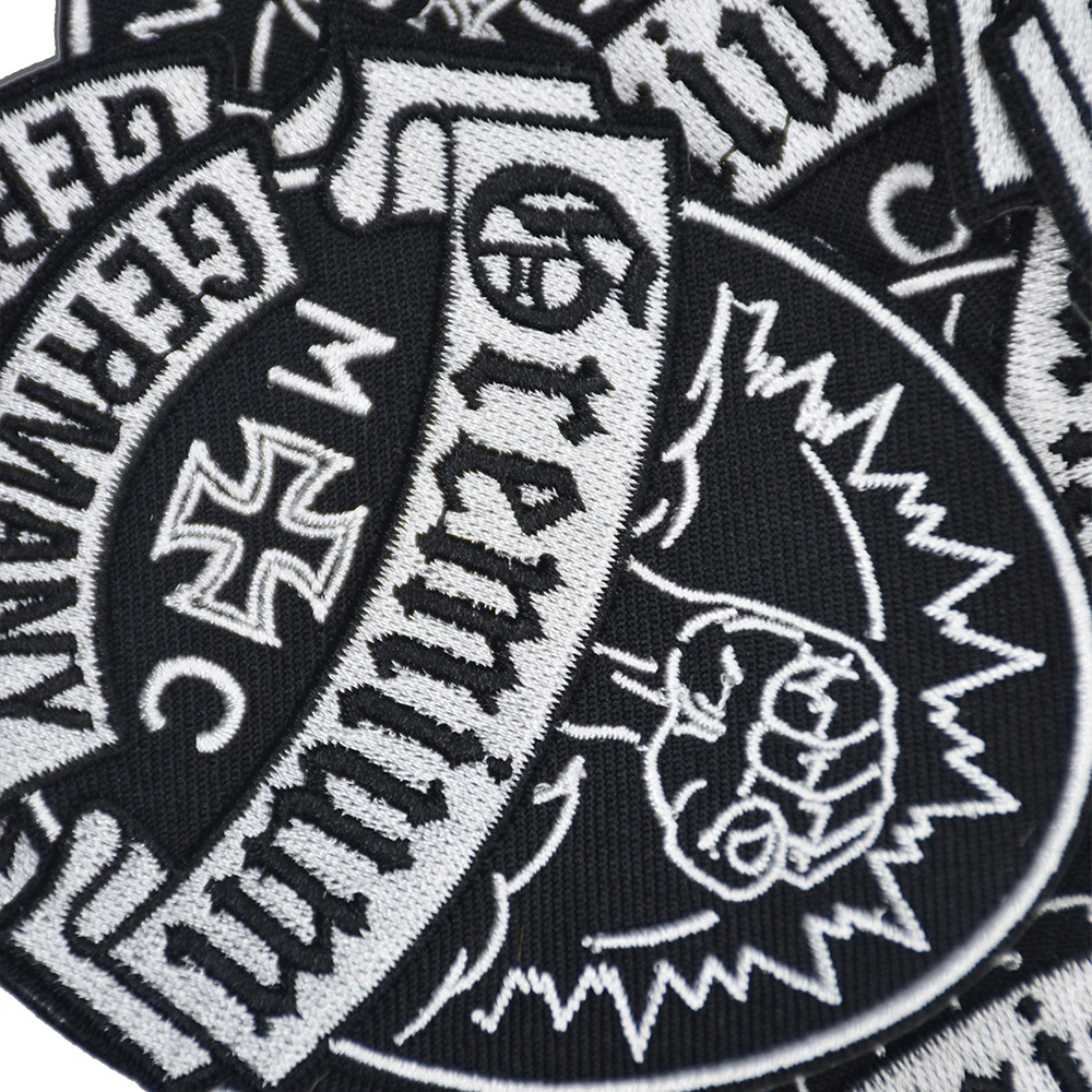 Hot Sale 10pcs A Lot For Gremium Germany Embroidered Iron On Patch Heavy Metal Punk Motorcycle Embroidery Cloth Patches