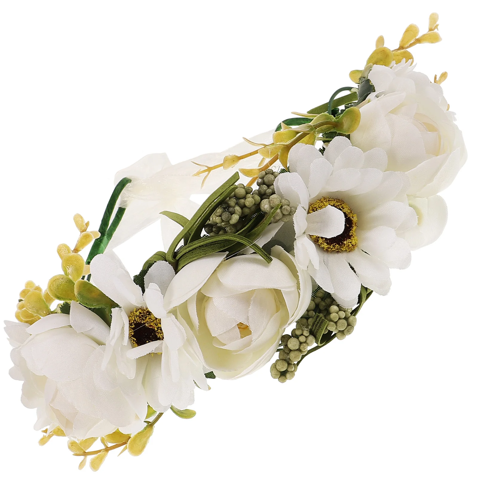 

Wedding Hair Accessories for Brides Rose Wreath Party Hoop Head White Bridesmaid