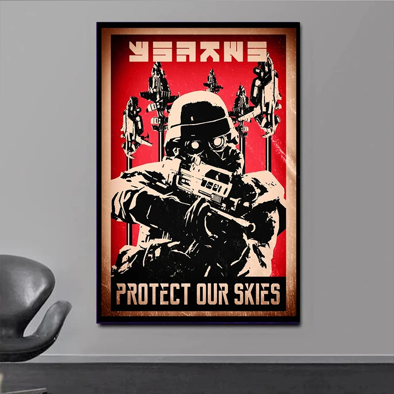 Killzone Propaganda Video Game Poster Print Canvas Painting Vintage Gaming Wall Art Picture Wall Decor for Home Room Decoration