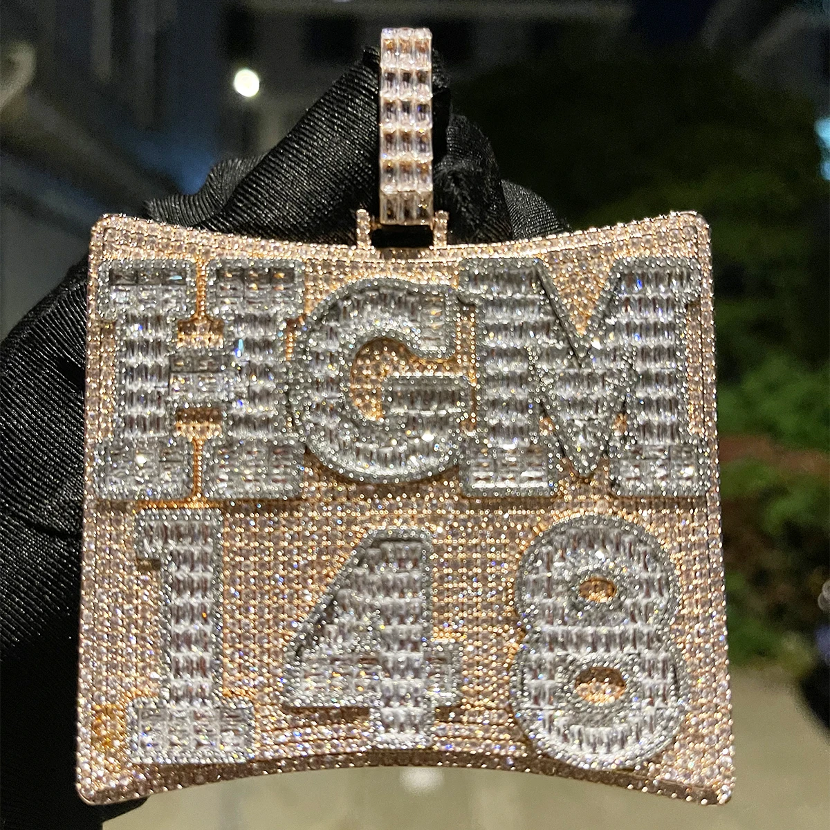 Imagem -06 - Bolha Carta do Exército Cartão Baguette Nome Colar Congelado para Fora Personalizado Pingente Hip Hop Jóias 2023 Tendência Charme Bling Melhor Venda