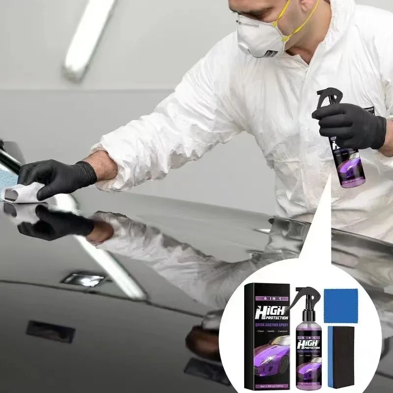 

Ceramic Spray Coating For Cars 6 In 1 Car Shield Coating Long Lasting Car Wax Polish Spray For Cars Motorcycles