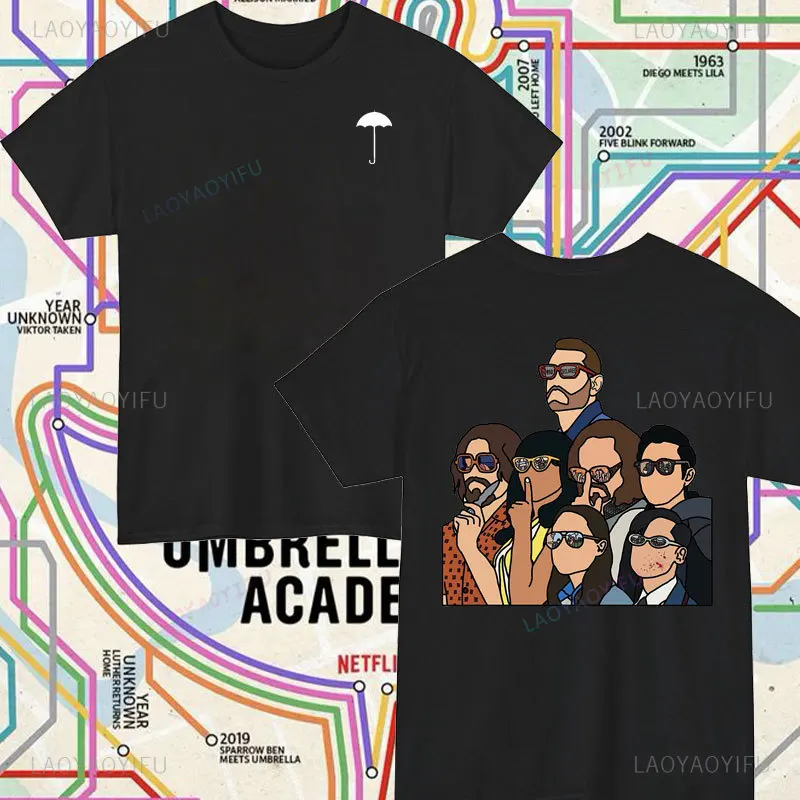 The Umbrella Academy Men Double Sided T Shirts Gril High Quality Short Sleeve Tshirts Casual Man Tops Tee Female Streetwear image 6