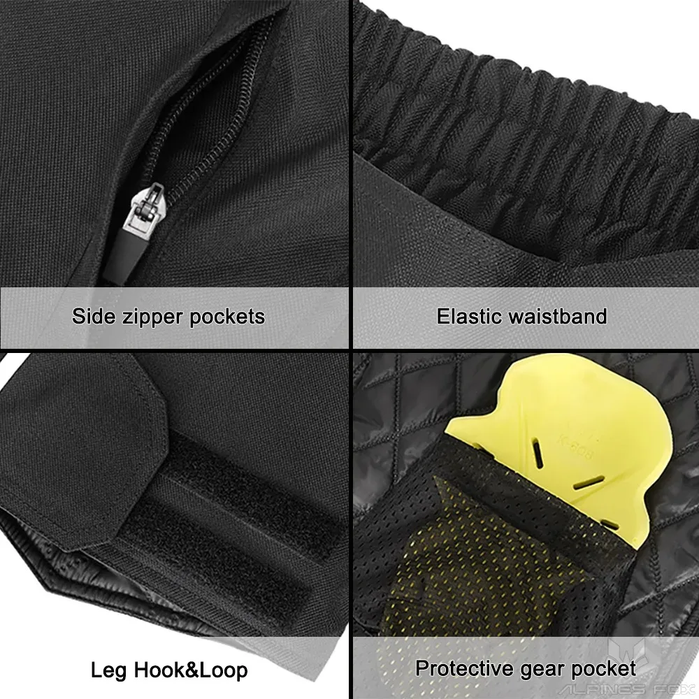 OFFBONDAGE Winter Motorcycle Trousers Men's quick-release Moto Riding pants Built in CE Protectors Anti-fall Warm Waterproof