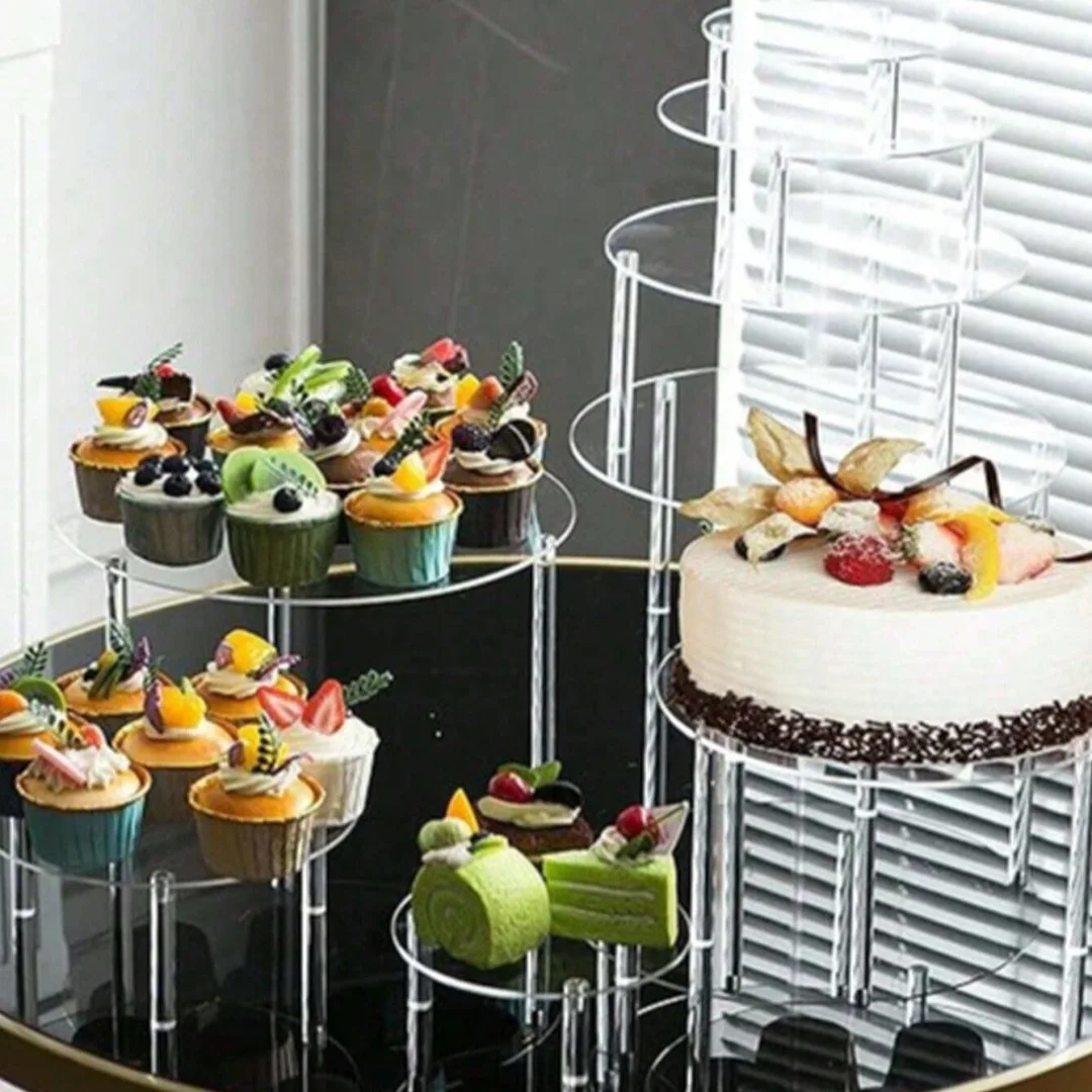 1 Stück transparenter Dessertständer aus Acryl, geeignet für Hochzeitsdesserttische, Wohnzimmer-Couchtische und Kuchenpräsentationsständer
