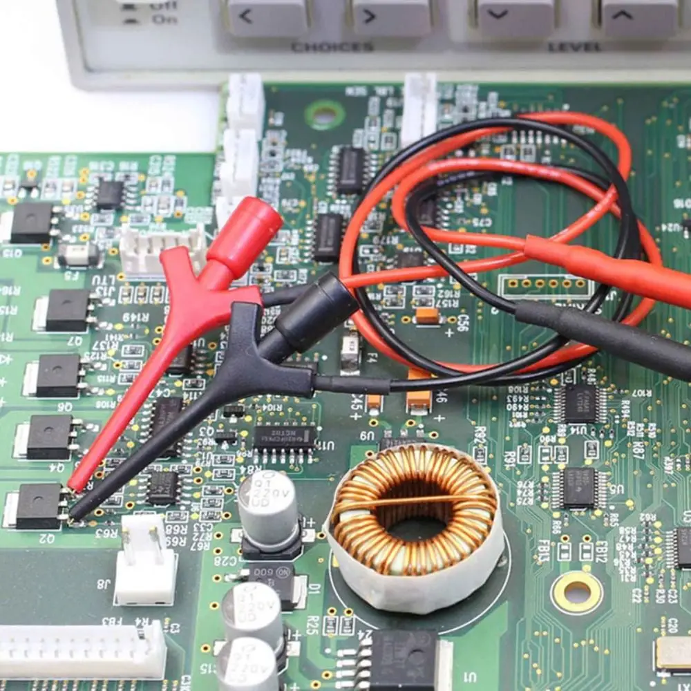 

Позолоченный тестовый крючок для мультиметра, мини-размер, черный, красный, тестовый щуп, высокое качество, разъем с отверстием 2 мм, IC-крючок, тестовый зажим