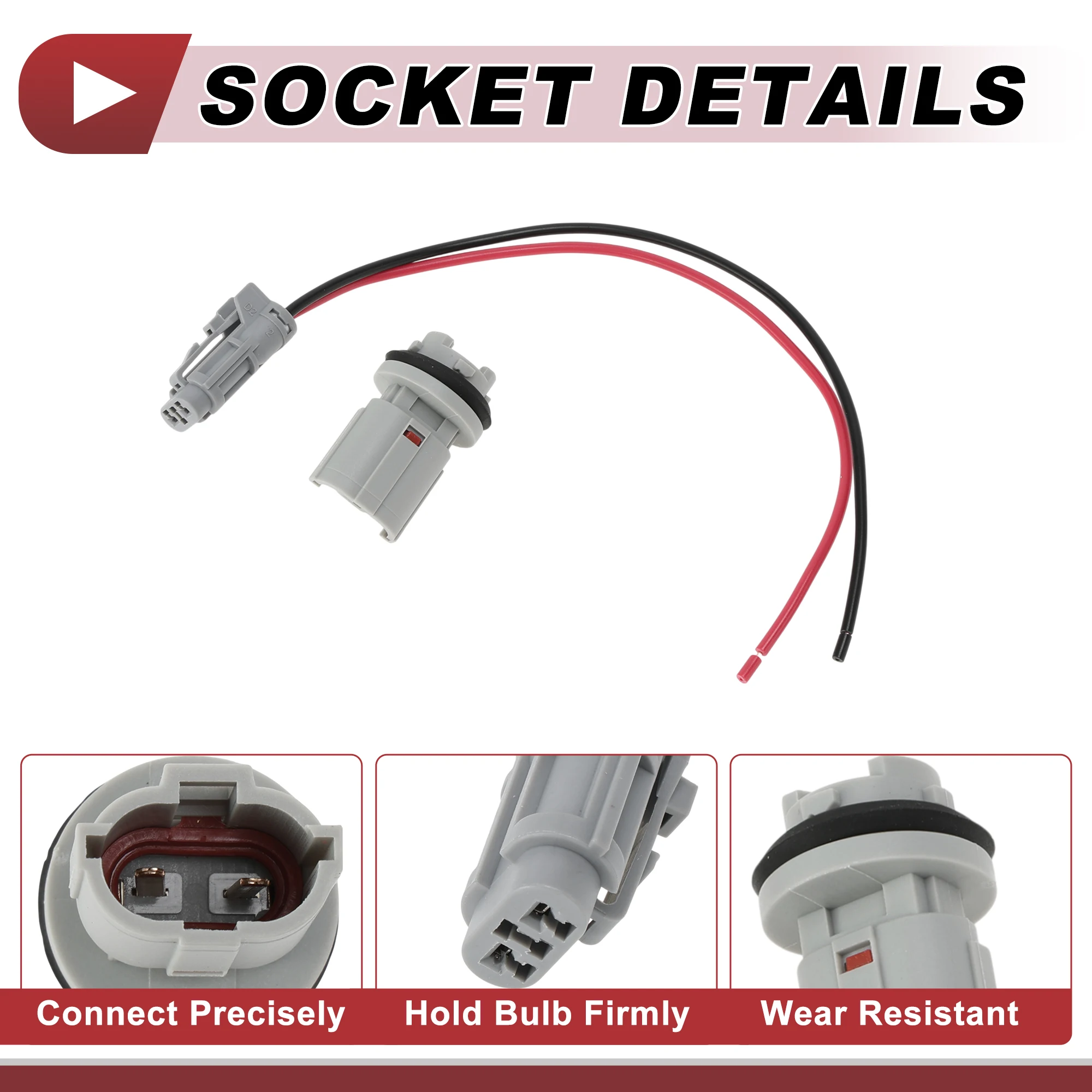 UXCELL License Plate Light Socket Wiring for Hyundai Mighty II 1998-2014 Lamp Bulb Pigtail Connector Harness with ​Pre-Wired Pl