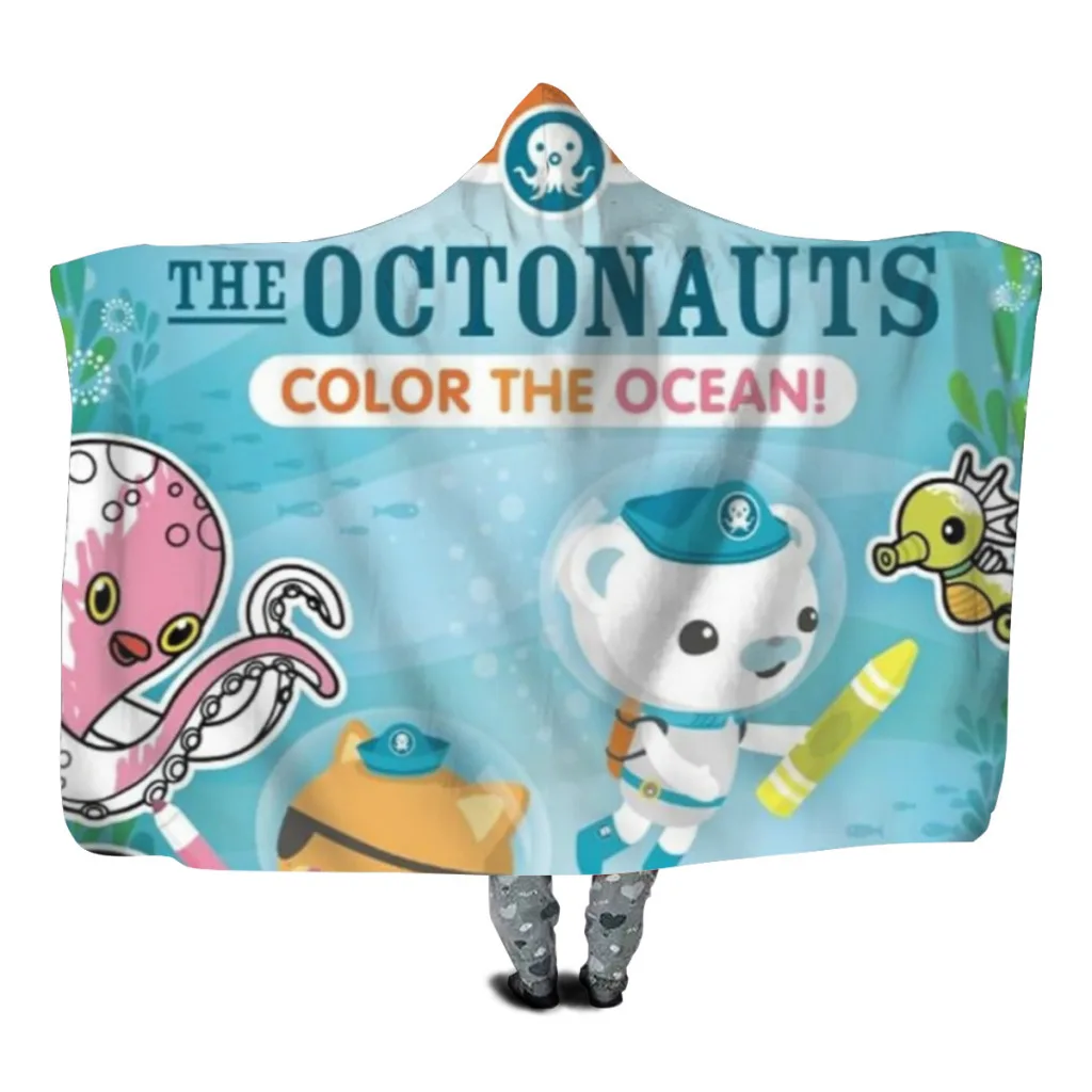 

Одеяло с капюшоном Octonauts шерпа одеяло для детей и подростков флисовое теплое пригодное для носки