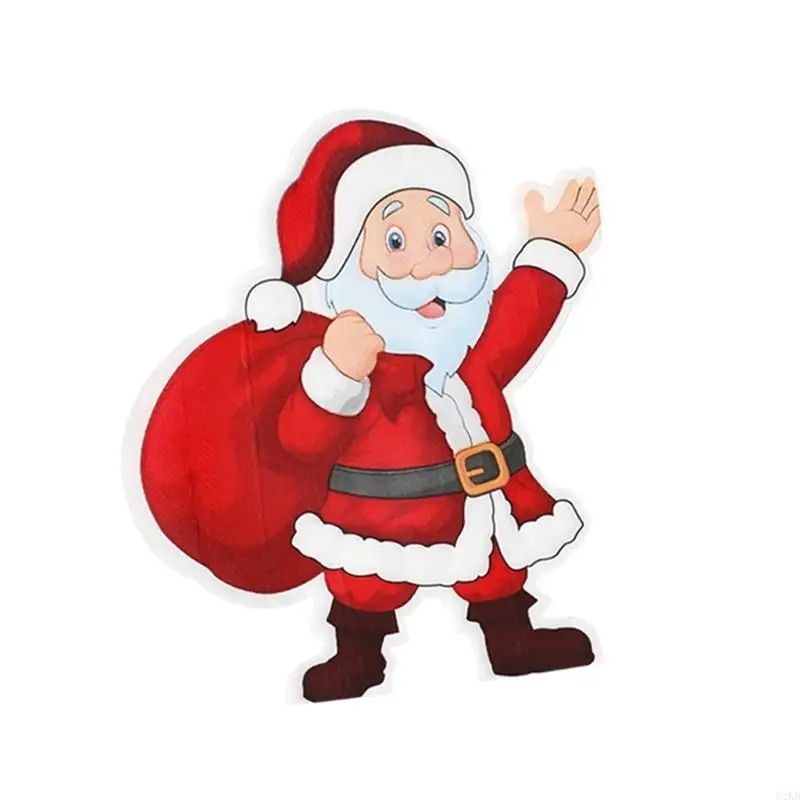 62KD Christmas Party Napkins, 20PCS Paper with Die Cut Edges and Holiday Motifs for Seasonal Tables and Family Meals