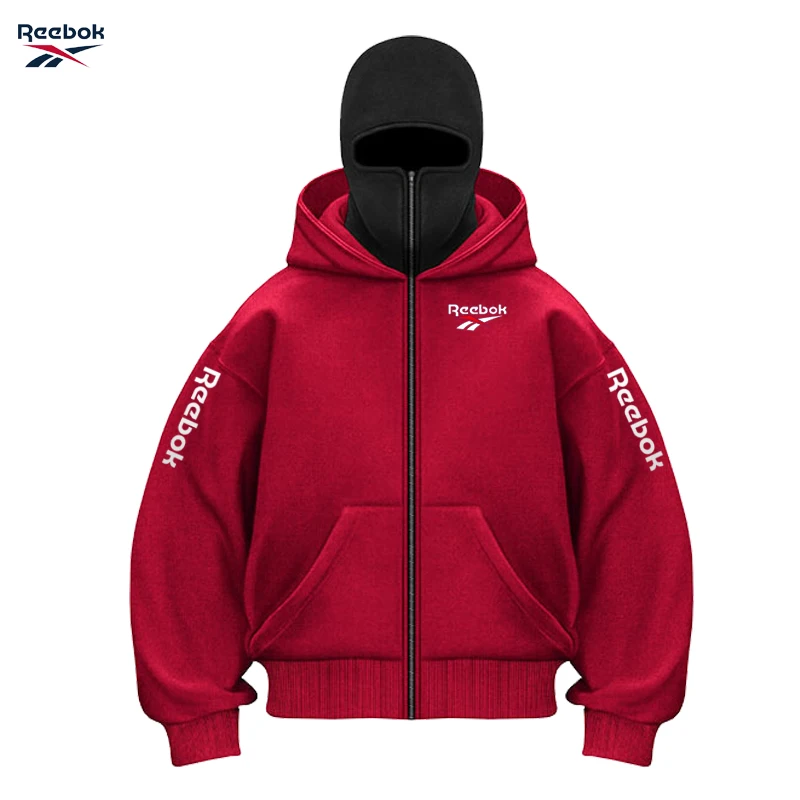 Reebok brand men's all-purpose hooded zipper hooded sports sweatshirt, suitable for wearing in autumn and winter. It features a - view 5