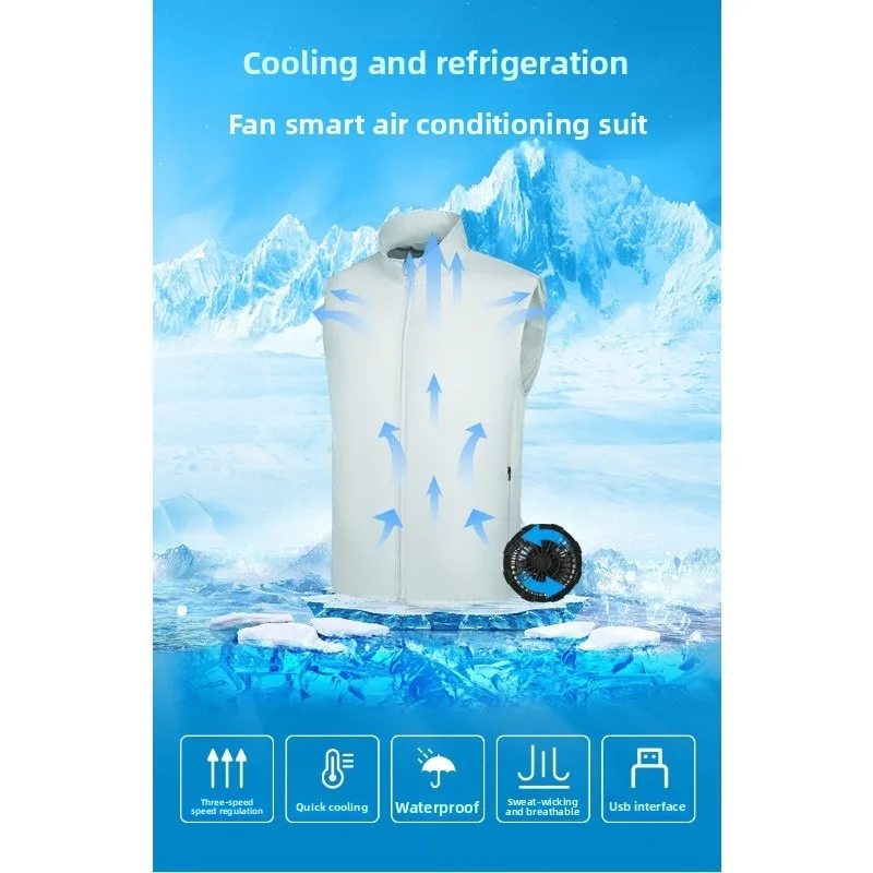 High Temperature Cooling Air Condition Garment Built in Fan Breathable Work Coat Sun Protection Outfit for Adult Users