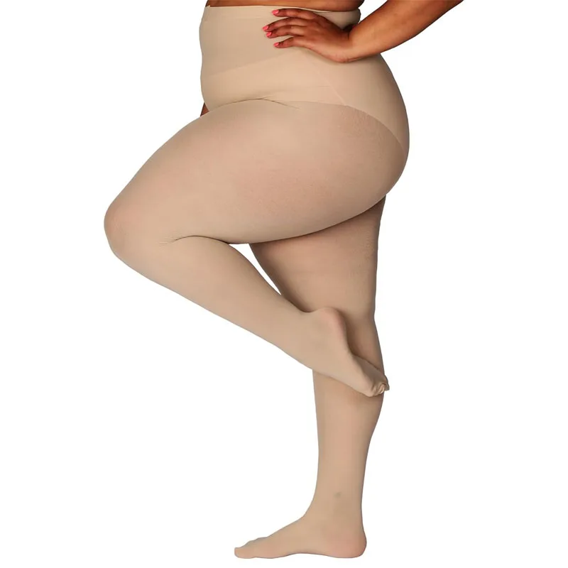 XL-7XL Plus Size Tights Semi Opaque Control Top High Waist Stockings Nylons Pantyhose for Women