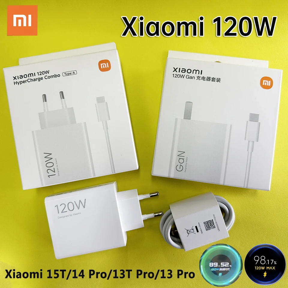 120W XIAOMI Charger Original Super Fast Charging Adapter Turbo Charger Xiao Mi Poco F7 Ultra F4 Gt 1