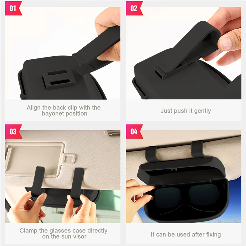 1PC Car Sun Visor Glasses Case Organizer Glasses Box Holder Visor Sunshade Car Holder For Glasses Auto Accessories