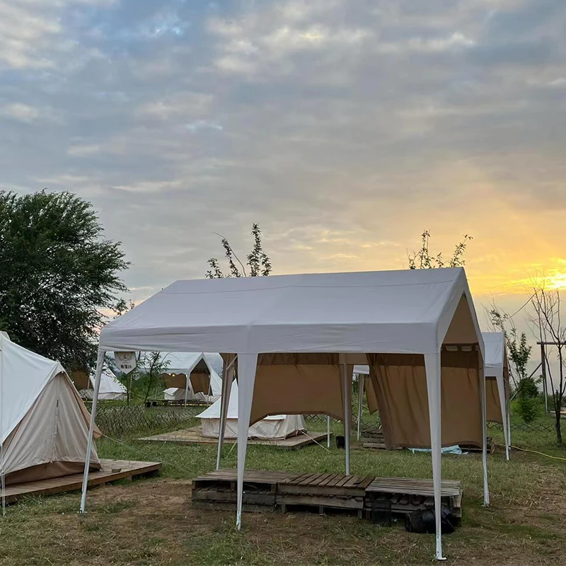 Carpa de exterior, toldo impermeable y resistente a la lluvia, cochera profesional fija para zonas rurales, carpa de cuatro esquinas para mercado nocturno.