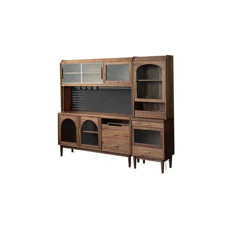 Solid wood black walnut dining side cabinet modern simple living room retro floor cabinet
