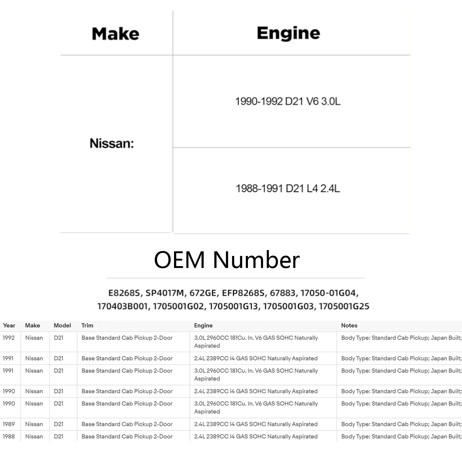 SP4017M E8268S 672GE 17050-01G04 وحدة مضخة الوقود الكهربائية الجمعية لنيسان D21 بيك اب 2.4L 3.0L 1988-1992 #4