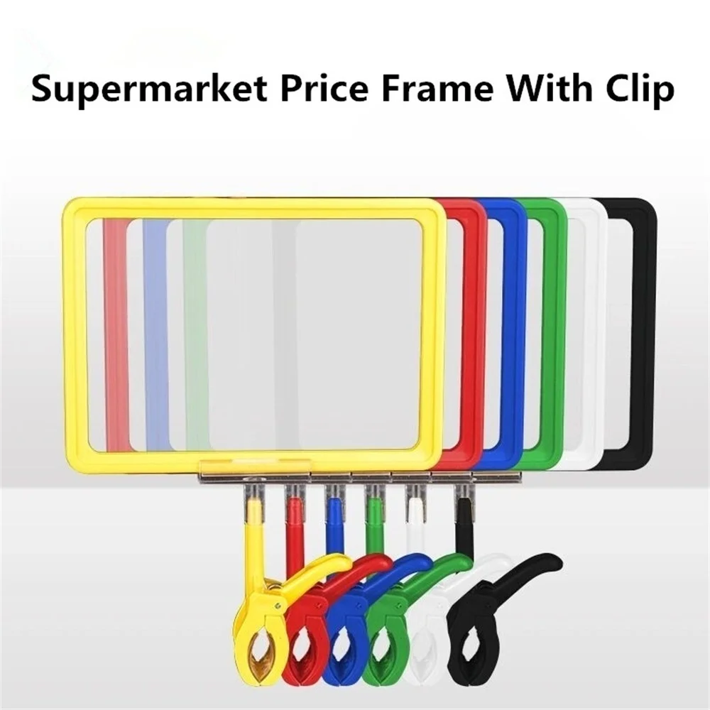 5 Pieces Quality A5 Sign Paper Card Holder Display Frame Promotion Plastic Merchandise Rotatable Pop Price Clip Clothing Tags