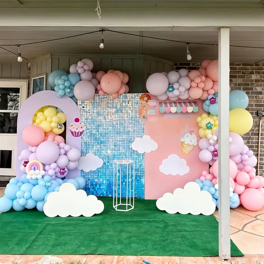 Palloncini pastello 12 pollici 35 pezzi rosa chiaro blu giallo bianco set di palloncini in lattice per la laurea Pasqua matrimonio arcobaleno festa di nascita