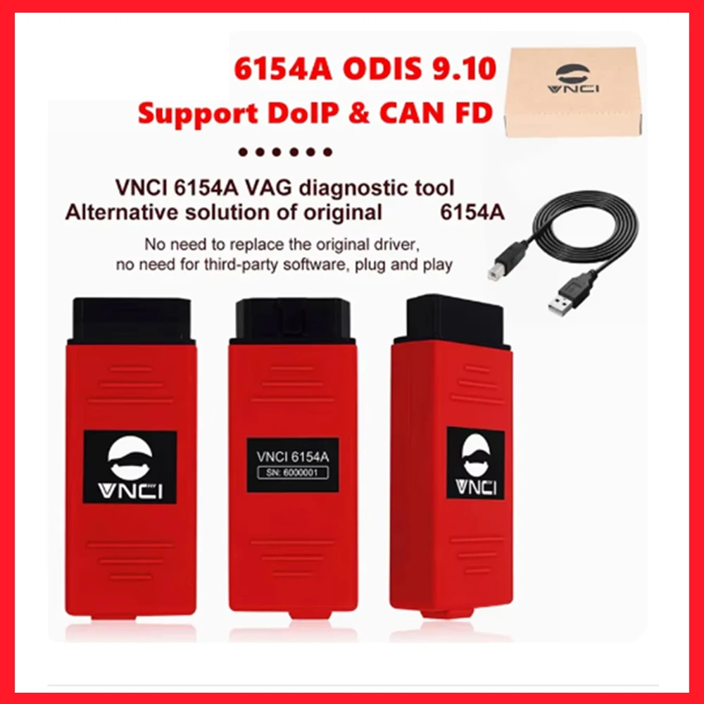 VNCI 6154 6154A V9.10 Support CAN FD DoIP Protocol Original Driver Cover SVCI 6154 VAS6154 DOIP For Audi VW Seat Skoda Bentley