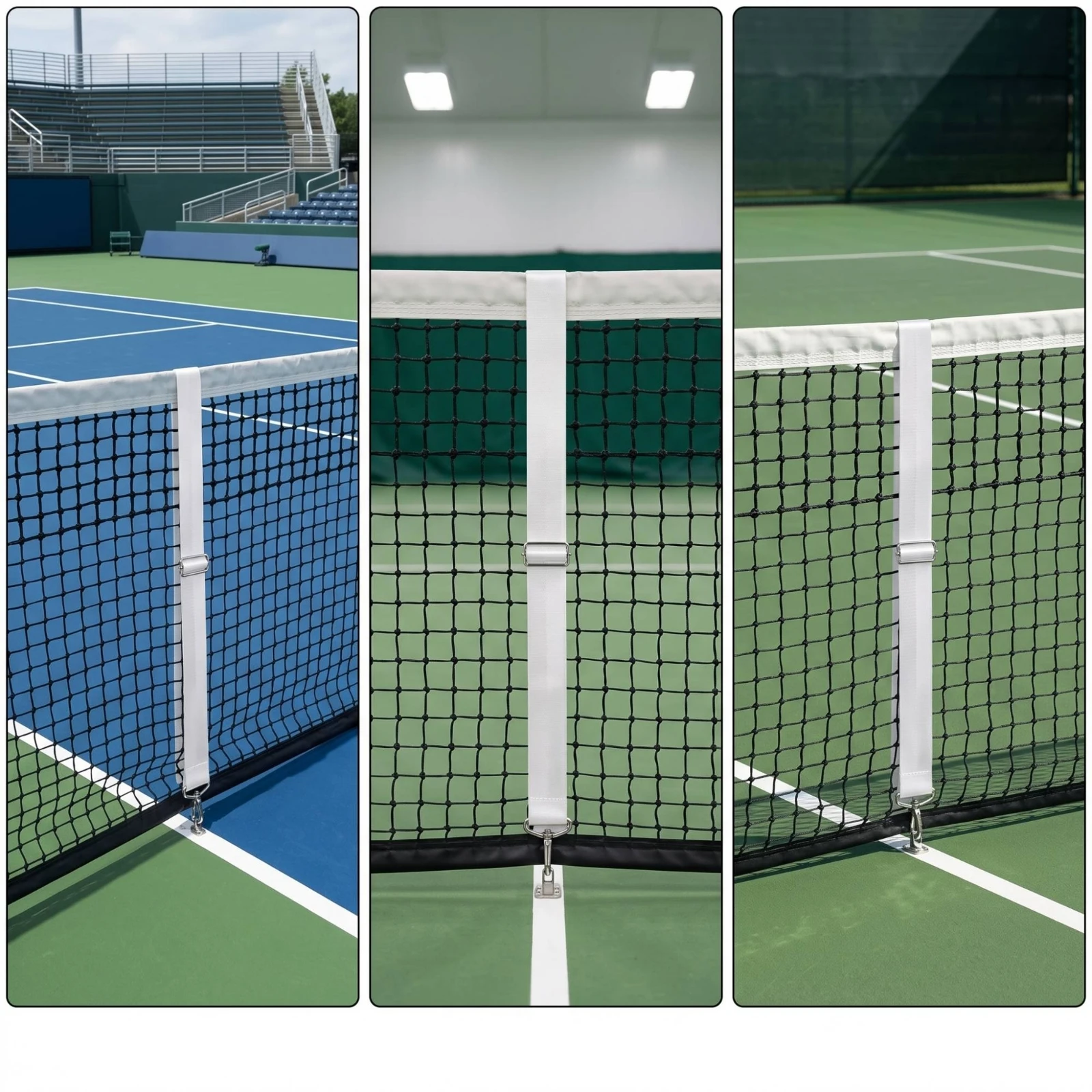Tennis Net Center Strap Heavy-Duty Tennis Net Strap with Metal Buckle Long-Lasting Rust-Proof for Schools, Outdoor Courts 6