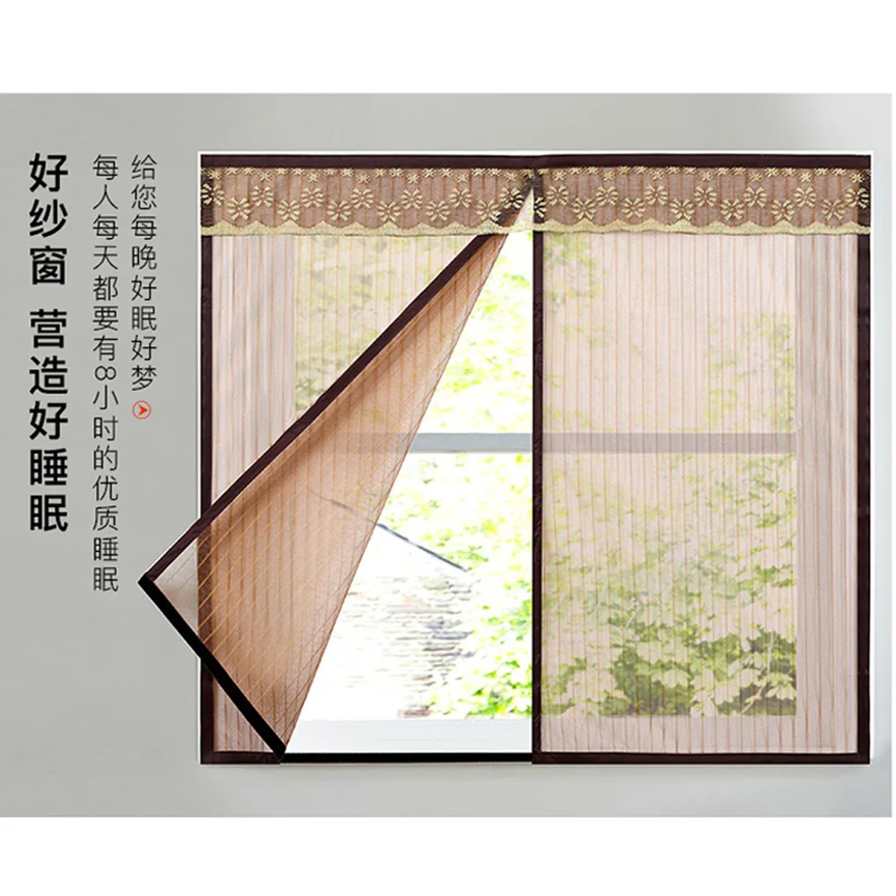 Screen Window Net Anti-Mosquito Anti-Fly Magnetic Suction Punch-Free Screen Window Self-Installed Summer