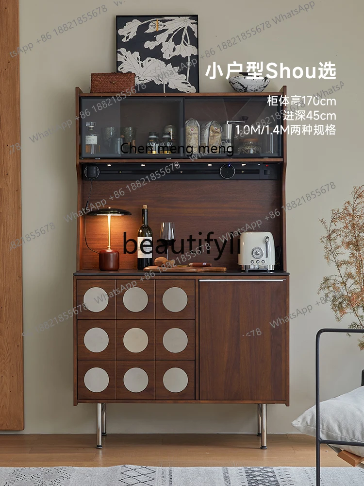 

X Wall-Mounted Retro Tea Cabinet Solid Wood Storage Sideboard Entryway Cabinet