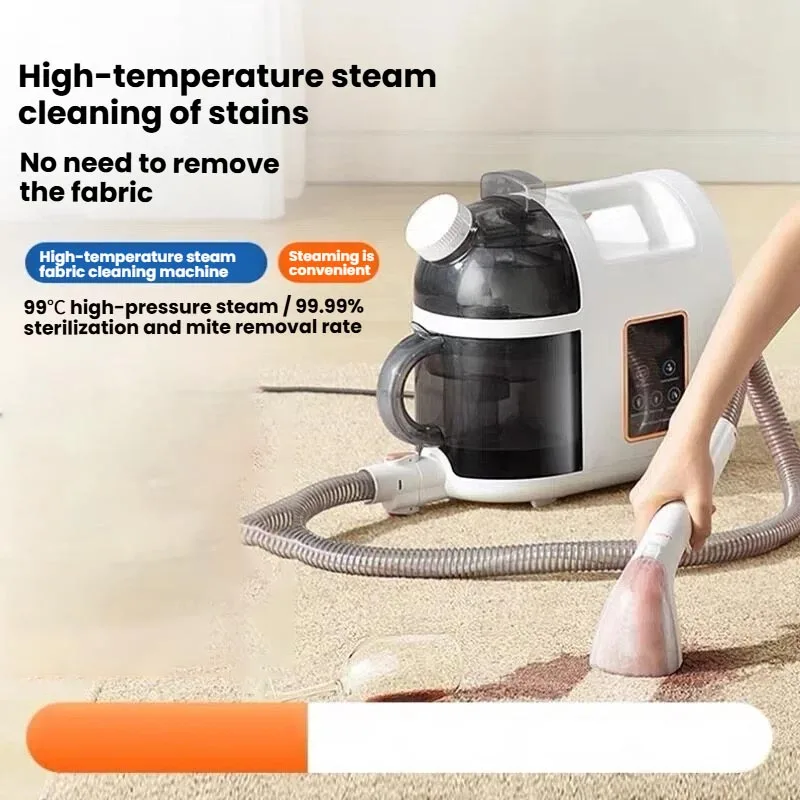 Lightweight Upholstery Spot Extractor Touch Control Panel Transparent Dual Water Tank High Suction Portable Carpet Vacuum Washer
