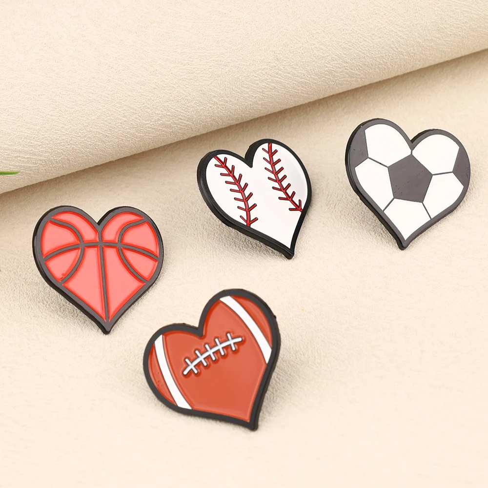 

4pcs/set Cartoon Balls Enamel Lapel Pins Football Brooches Men Badge on Backpack Clothing Accessories Fashion Friends Gifts