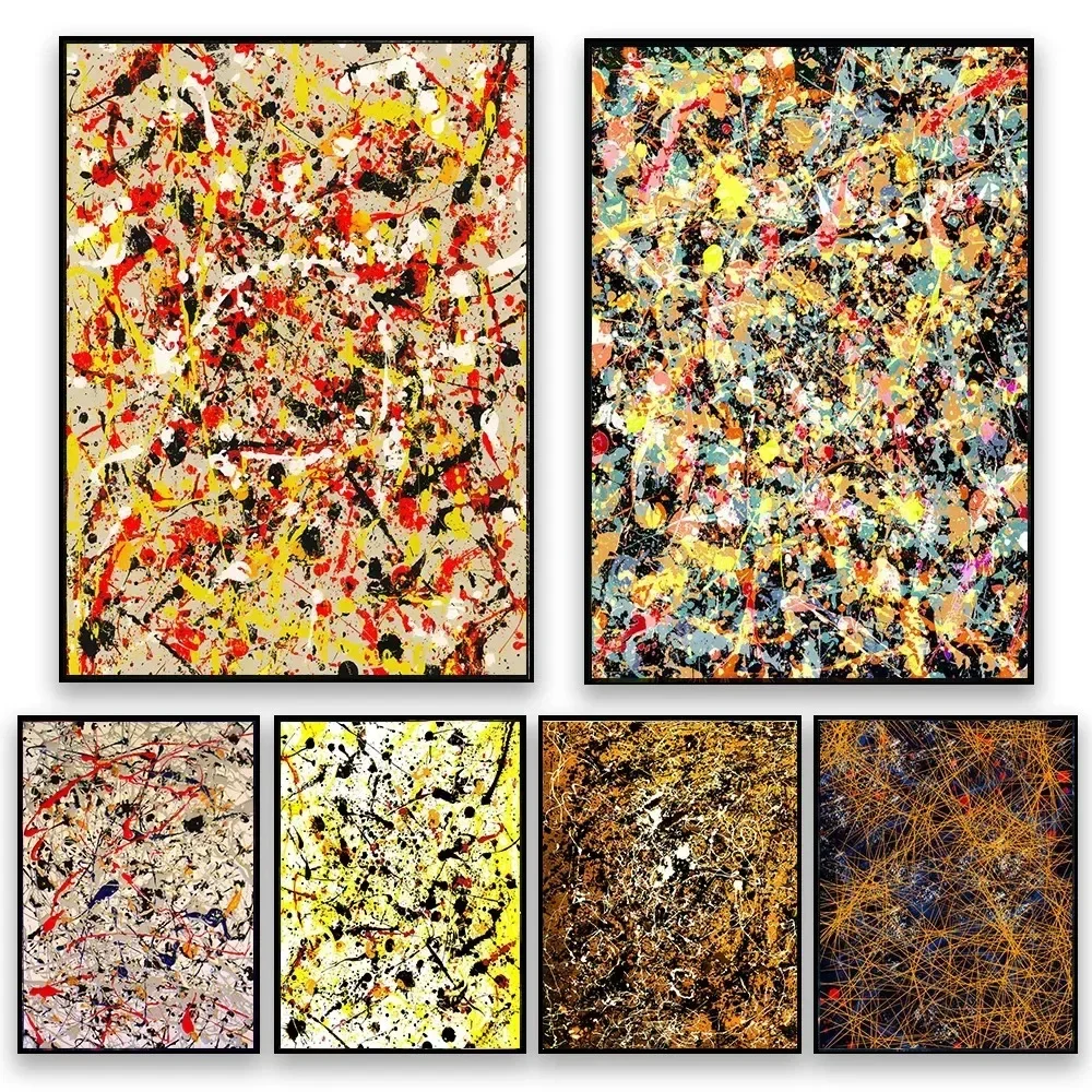 1pc frameless Canvas Painting Jackson Pollock Abstract Oil Paintings on Canvas  Famous Art Prints for Living Room Wall Decor Mod