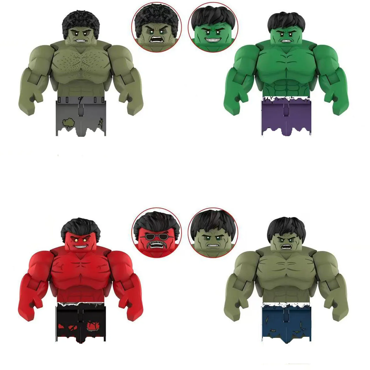 AF348 جديد حار فيلم هالك بطل شخصية اللبنات لعبة الكلاسيكية عمل الشكل الطوب لغز لعب الأولاد للأطفال هدية