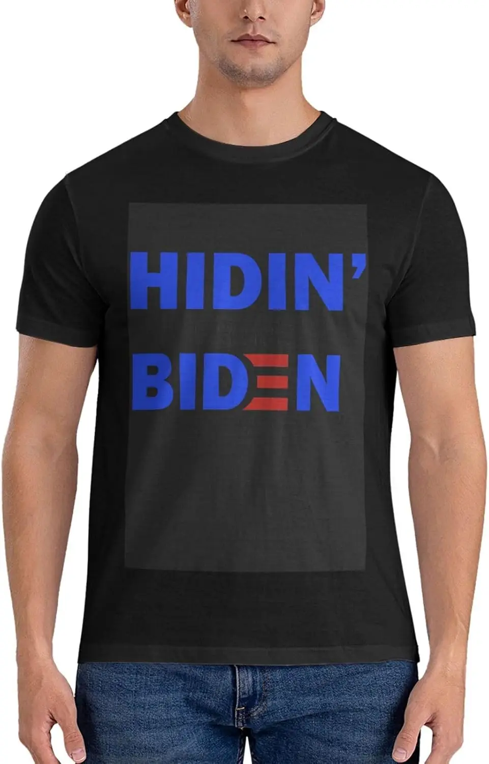 Hiding from Biden T-Shirt Vintage Short-Sleeve