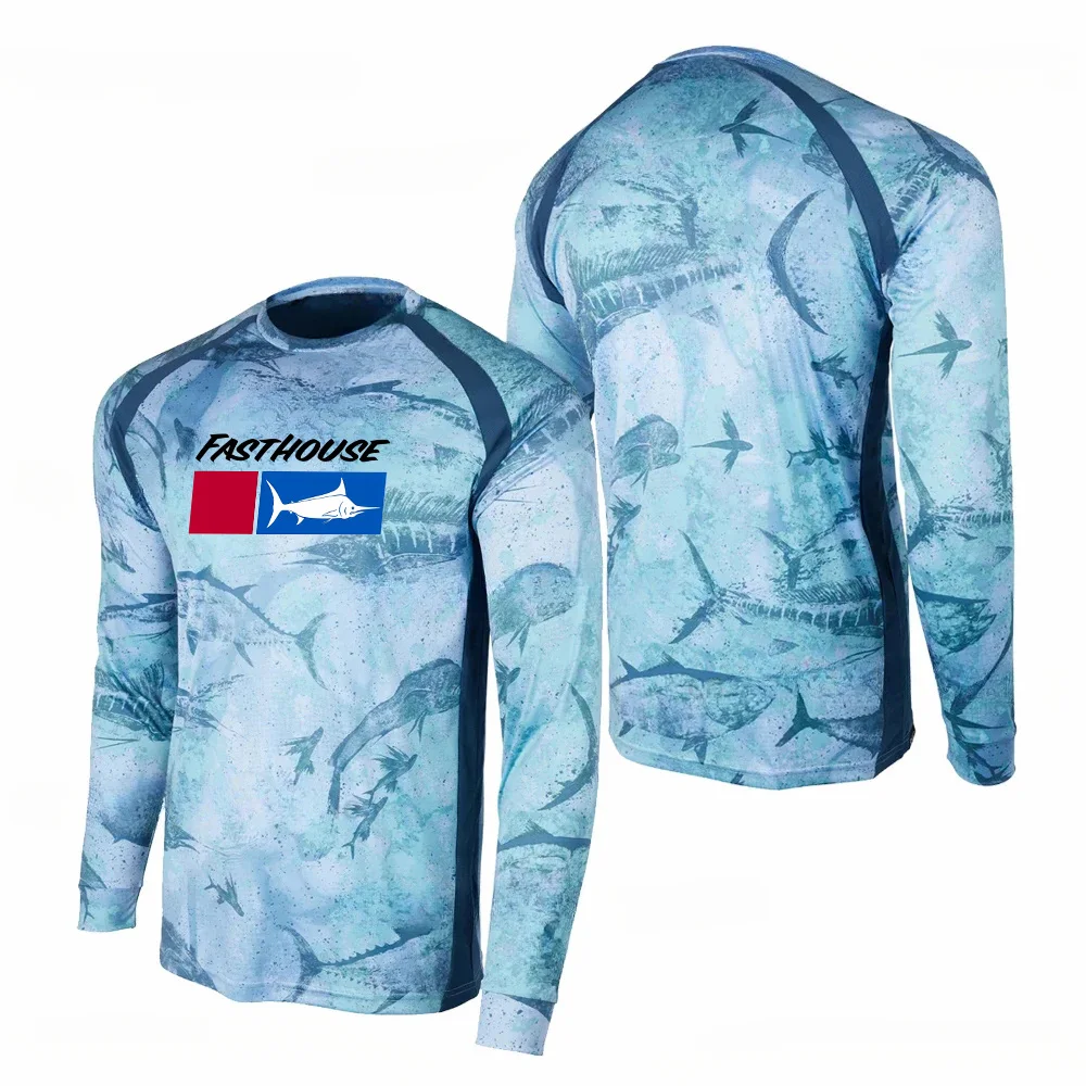 2025 UPF50+ Fishing Shirt Long Sleeve Fishing Shirts,3D Camouflage Man Outdoor Moisture Wicking Jersey,Fishing Apparel Tops