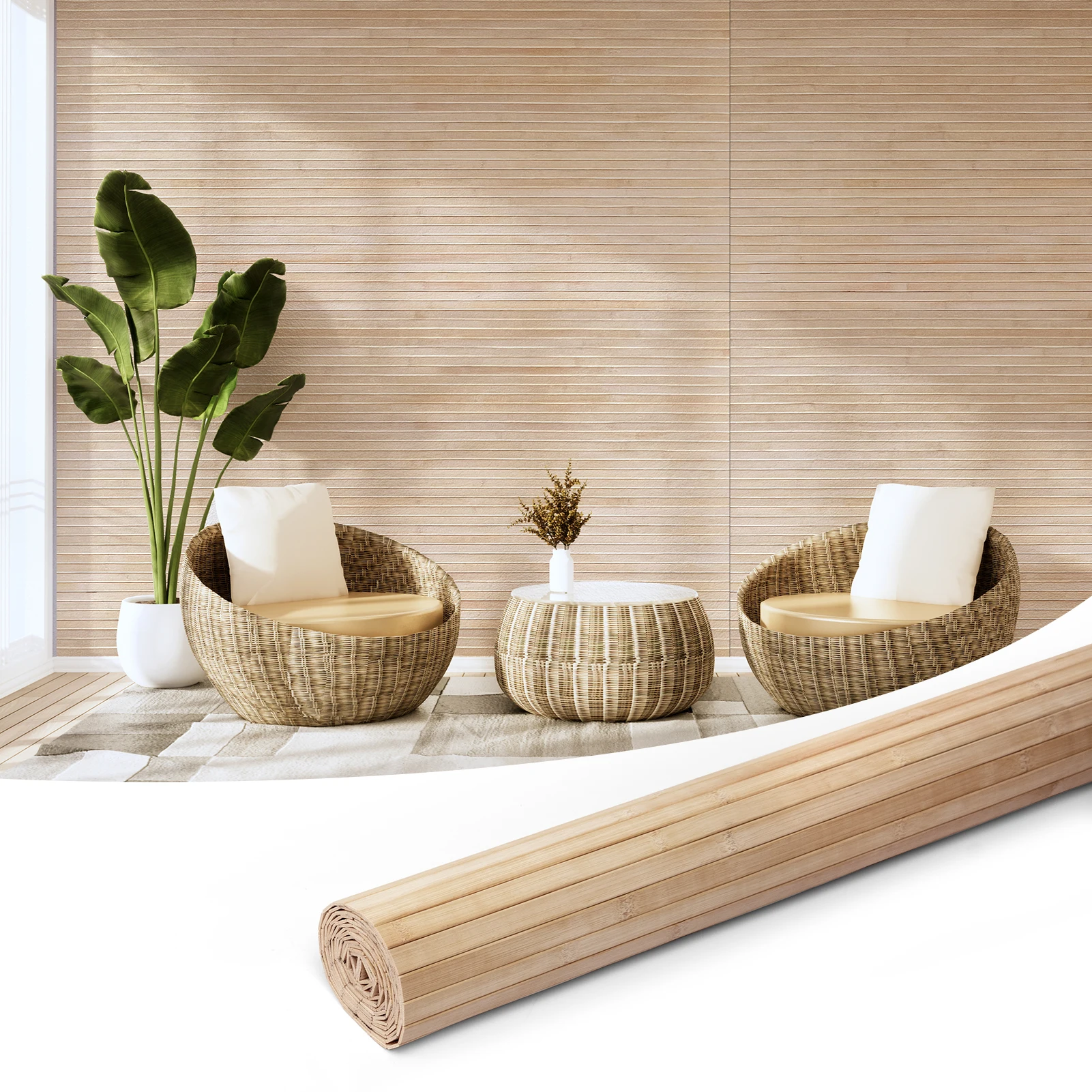 Panneau mural en bambou Art3d 48x96 pouces, enveloppe de poteau Flexible, carbonisé, panneaux de revêtement de décoration murale intérieure