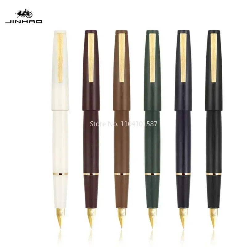 New New Color JINHAO 80 Series Fiber Black Fountain Pen Extra Fine 0.38mm Nib Writing Red White Blue Black Gold/Silver Clip Gold